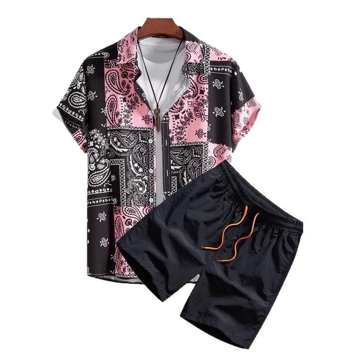 Casual Men's Print Shirt Set - Image 10