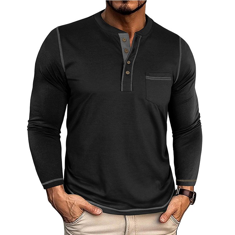 Men's Henley Pocket With Long Sleeves - Image 2