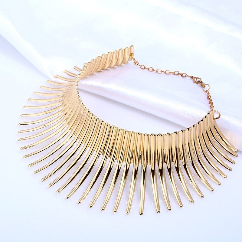 Amazon's Best-Selling Jewelry Set European And American Popular Stylish Exaggerated African Metal Choker And Earrings Women's Accessories - Image 5