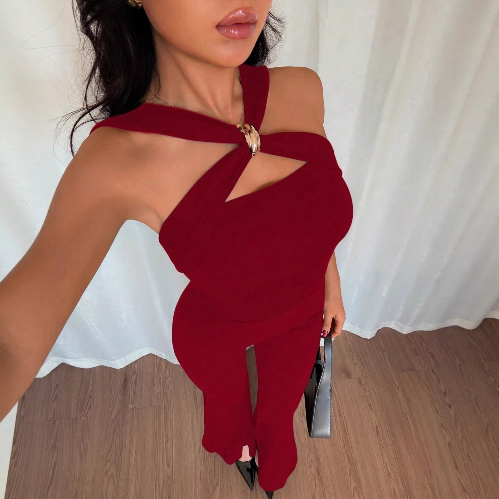 Buckle Flared Jumpsuit - Image 2
