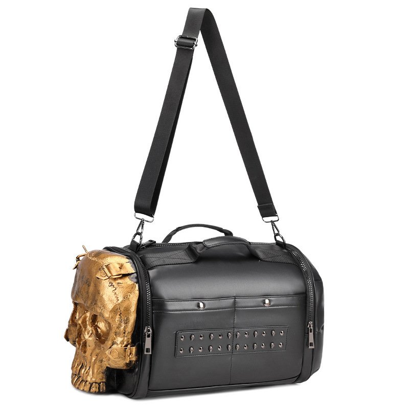 Three-dimensional Trendy Cool Skull Single Room Crossbody Portable Travel Bags - Image 7