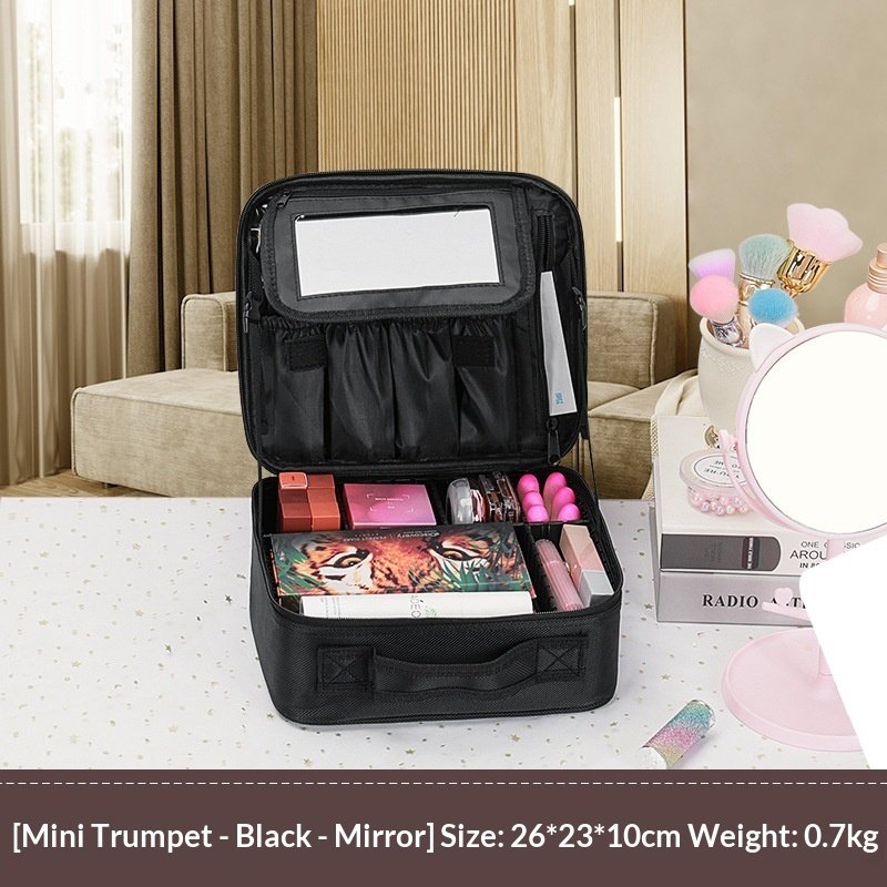 Large Capacity Makeup Bag, Multi-layer Embroidered Nail Art And Makeup Artist Makeup Storage Bag, Handheld Portable Toolbox Bag - Image 9