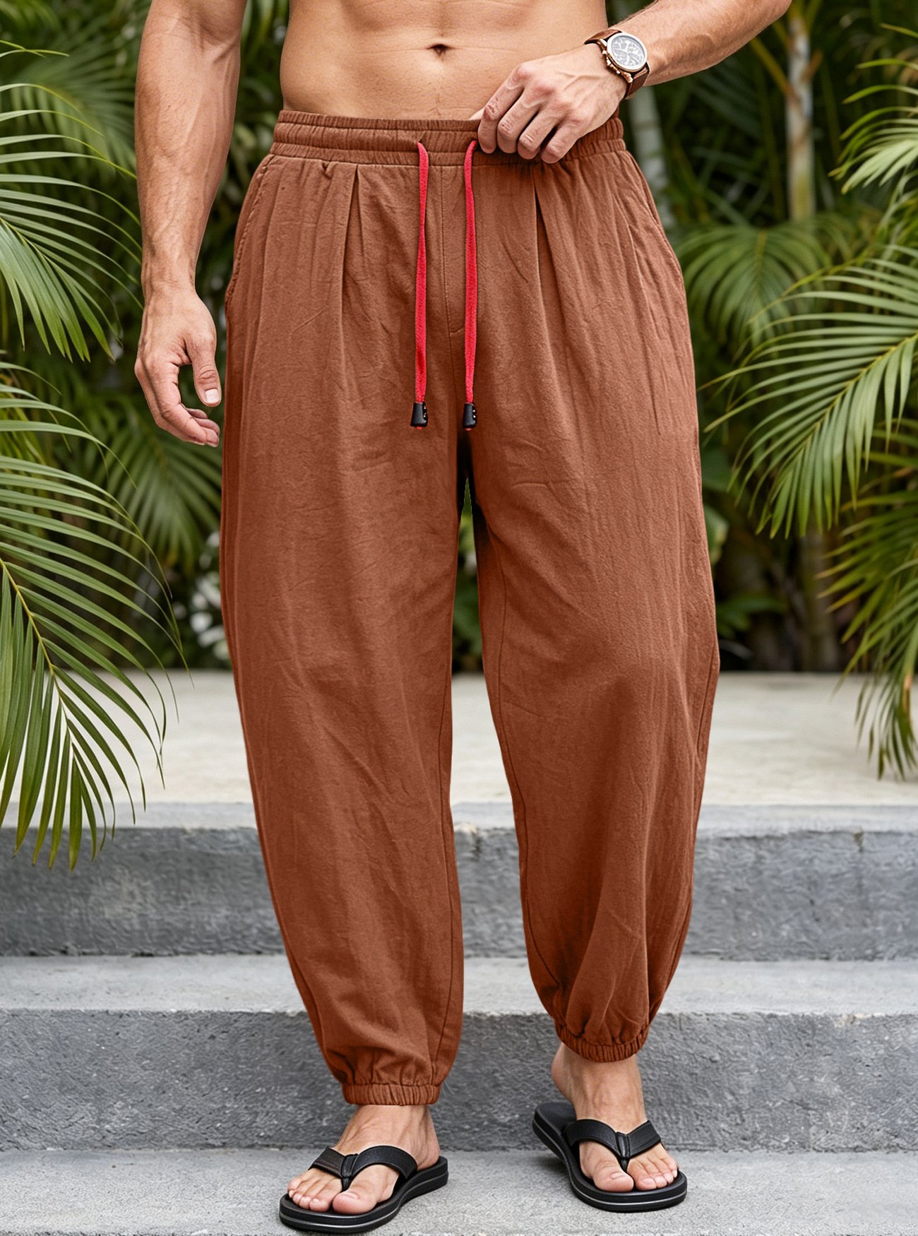 Men's Loose-Fit Plus-Size Drawstring Pants - Image 9