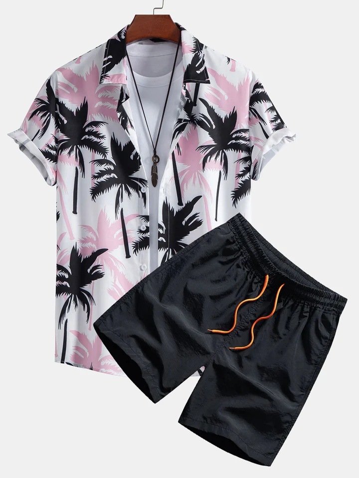 Casual Men's Print Shirt Set - Image 8