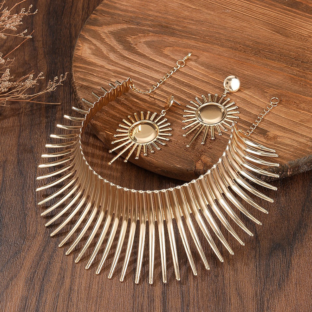 Amazon's Best-Selling Jewelry Set European And American Popular Stylish Exaggerated African Metal Choker And Earrings Women's Accessories - Image 3