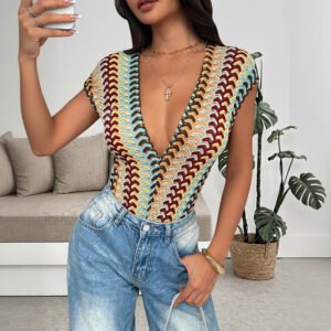 Embroidered Striped Jumpsuit