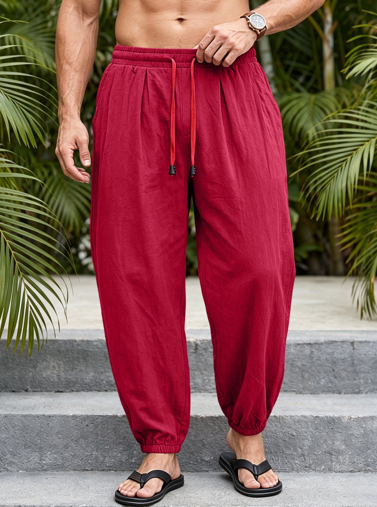Men's Loose-Fit Plus-Size Drawstring Pants - Image 7