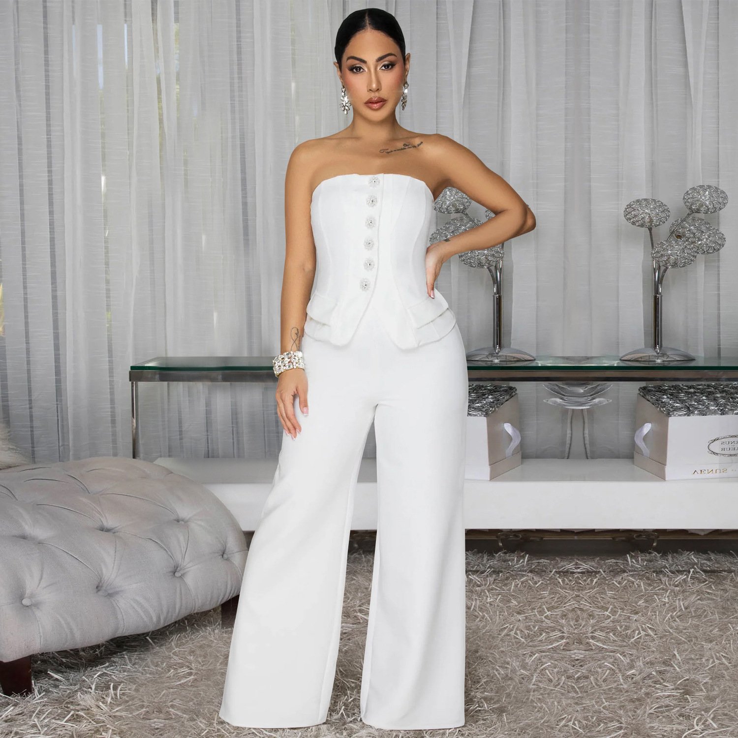 Women's Strapless Backless Jumpsuit - Image 3