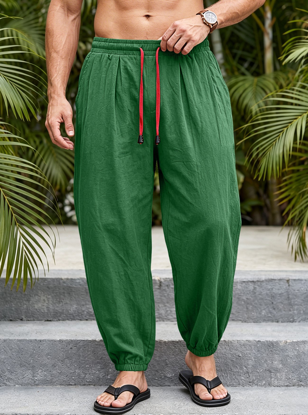 Men's Loose-Fit Plus-Size Drawstring Pants - Image 4