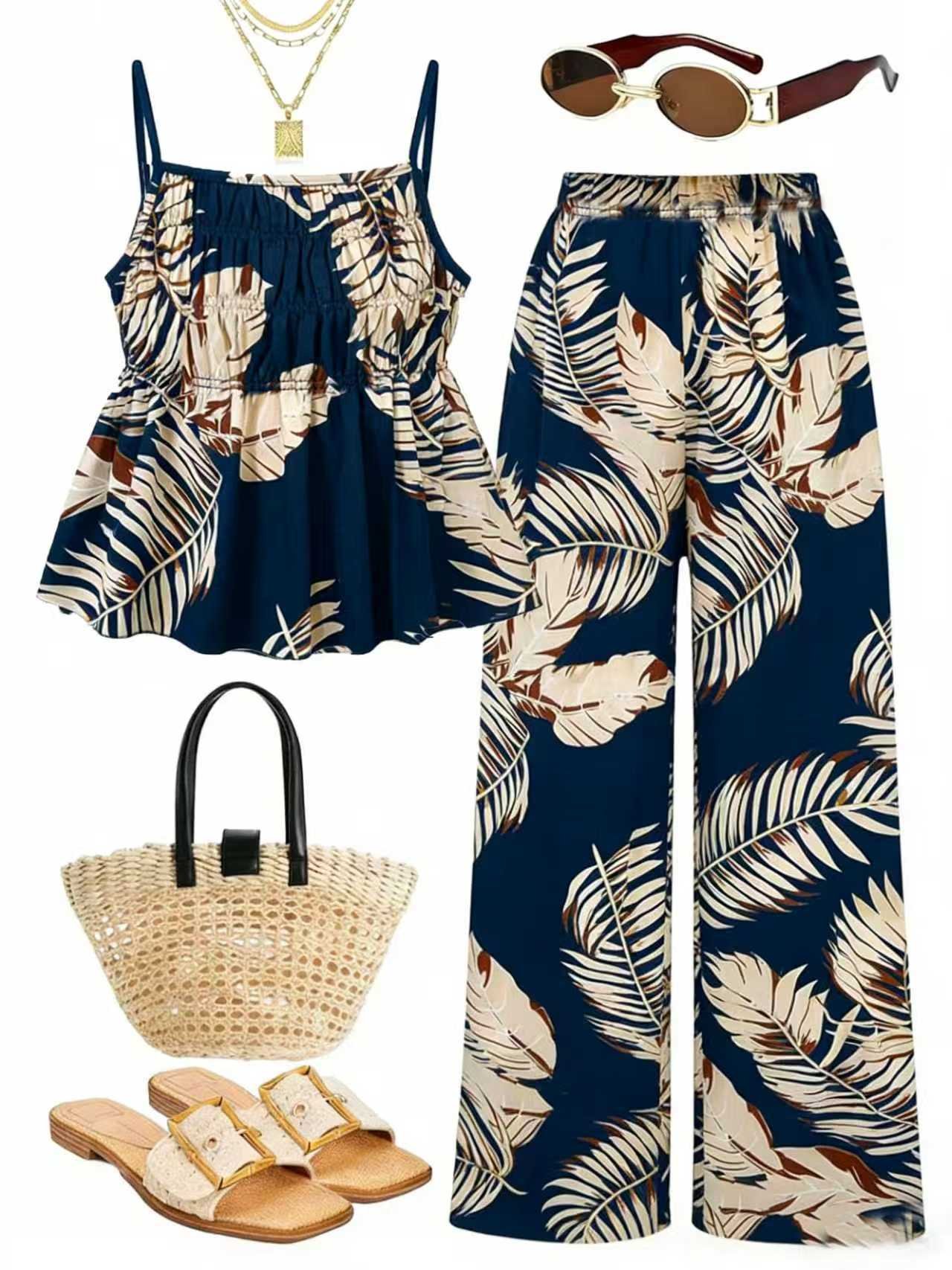 Camisole And Wide-leg Pants Set - Image 4