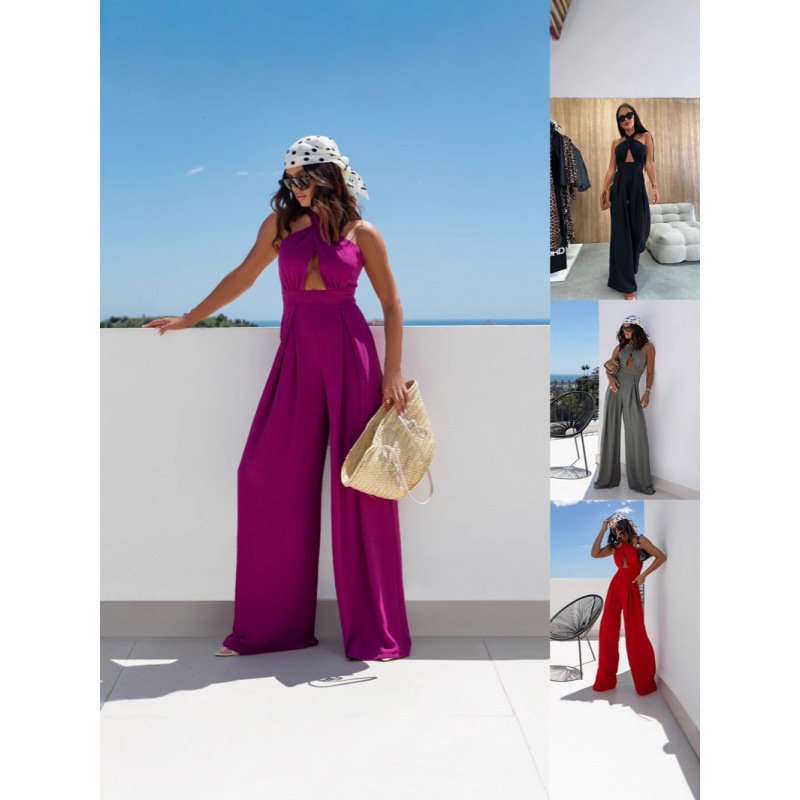 Sexy Halter-neck Waist Backless Jumpsuit - Image 6