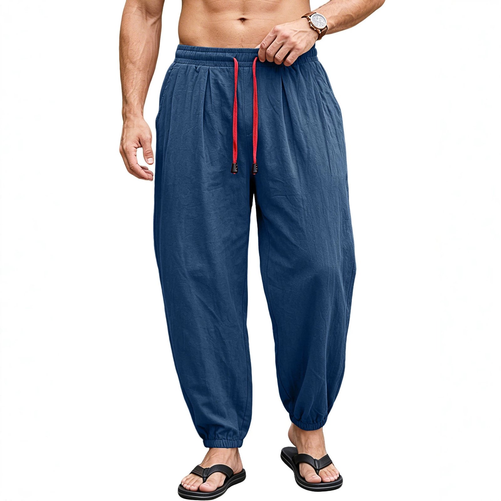 Men's Loose-Fit Plus-Size Drawstring Pants - Image 3