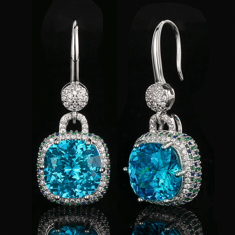 Paru Sapphire Vintage French Style Light Luxury Womens Earrings Jewelry - Image 3