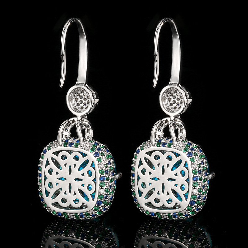 Paru Sapphire Vintage French Style Light Luxury Womens Earrings Jewelry - Image 2
