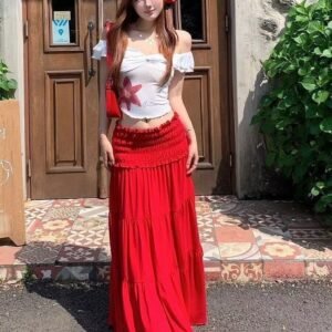 Off-shoulder Figure-hugging 2 piece Set