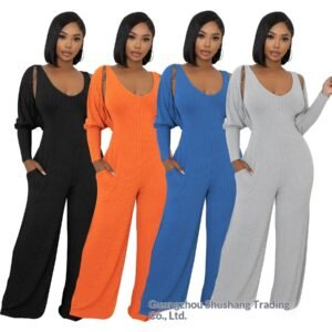 Women's Long-sleeve Jumpsuit Set
