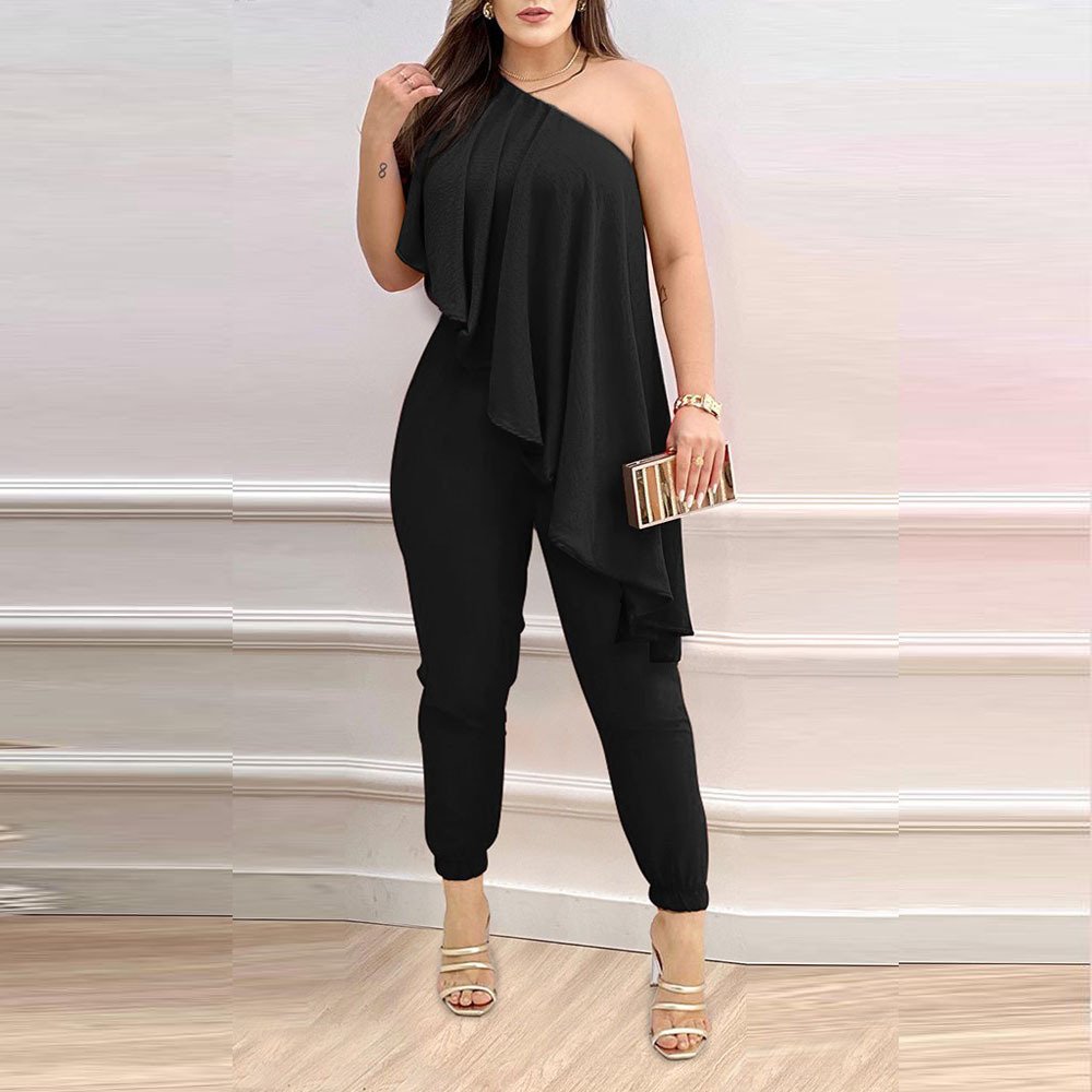 Printed One-shoulder Jumpsuit - Image 6