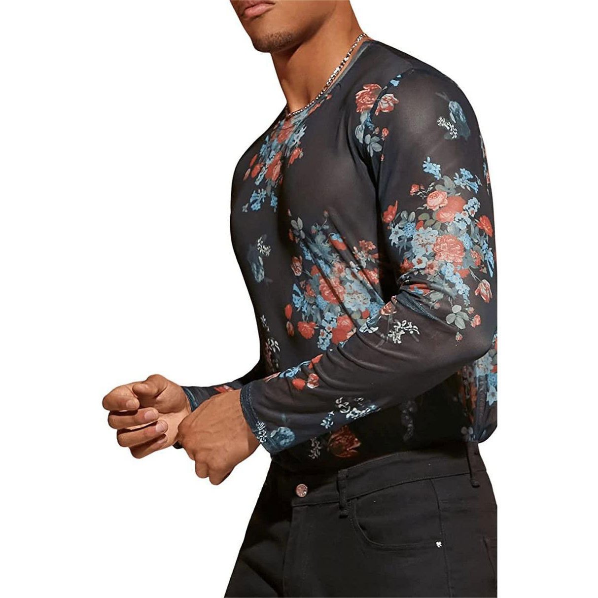 Men's See-Through Tight-Fitting Mesh T-Shirt - Image 5