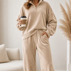Casual Velvet Long-sleeved Pants Set