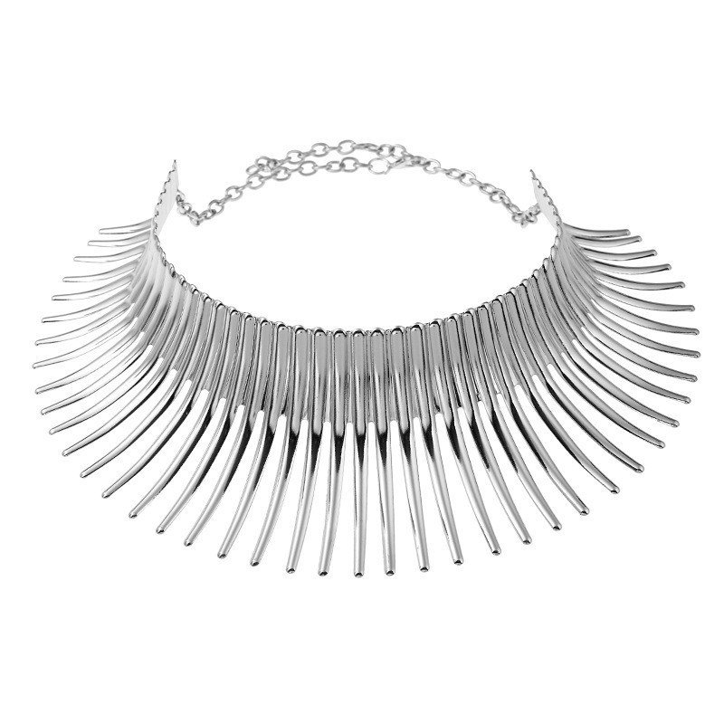 Amazon's Best-Selling Jewelry Set European And American Popular Stylish Exaggerated African Metal Choker And Earrings Women's Accessories - Image 4
