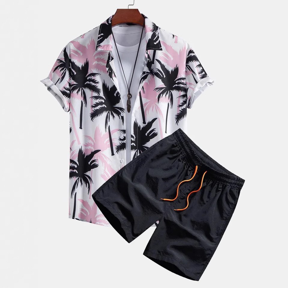 Casual Men's Print Shirt Set - Image 9
