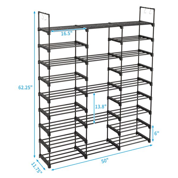 3 Rows And 9 Layers With Hooks Can Hold 50 Pairs Of Shoe Racks - Image 4