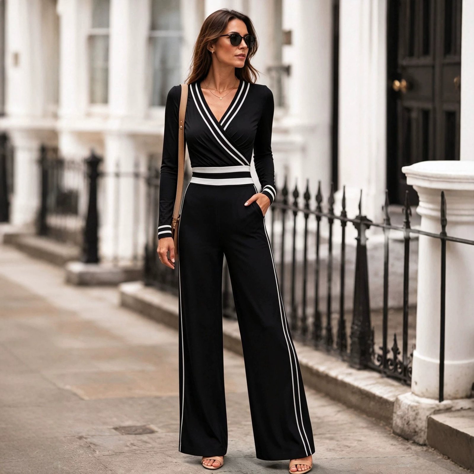 Women's Color-block Jumpsuit - Image 8