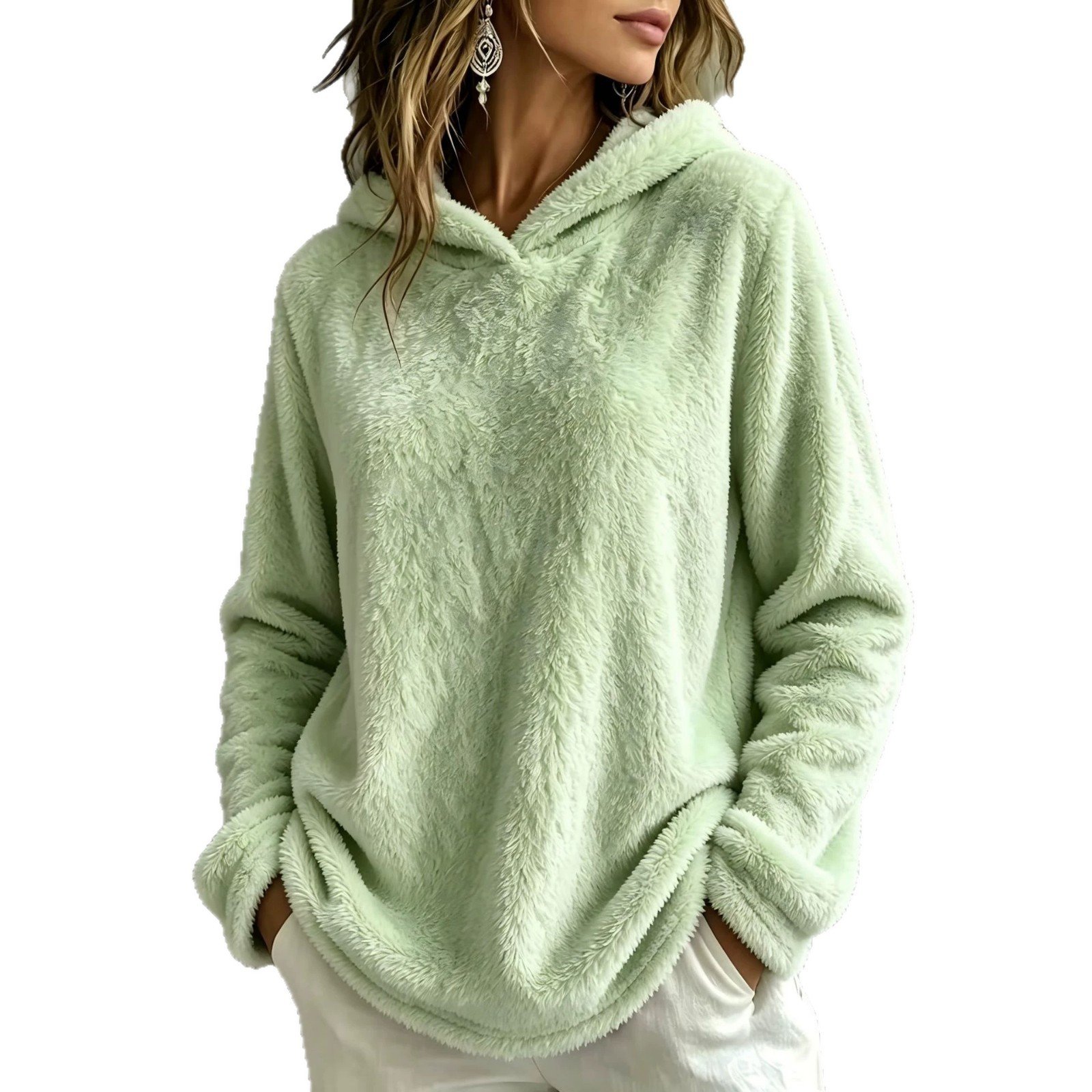 Casual Fashion Solid Color Long-sleeved Sweater - Image 9