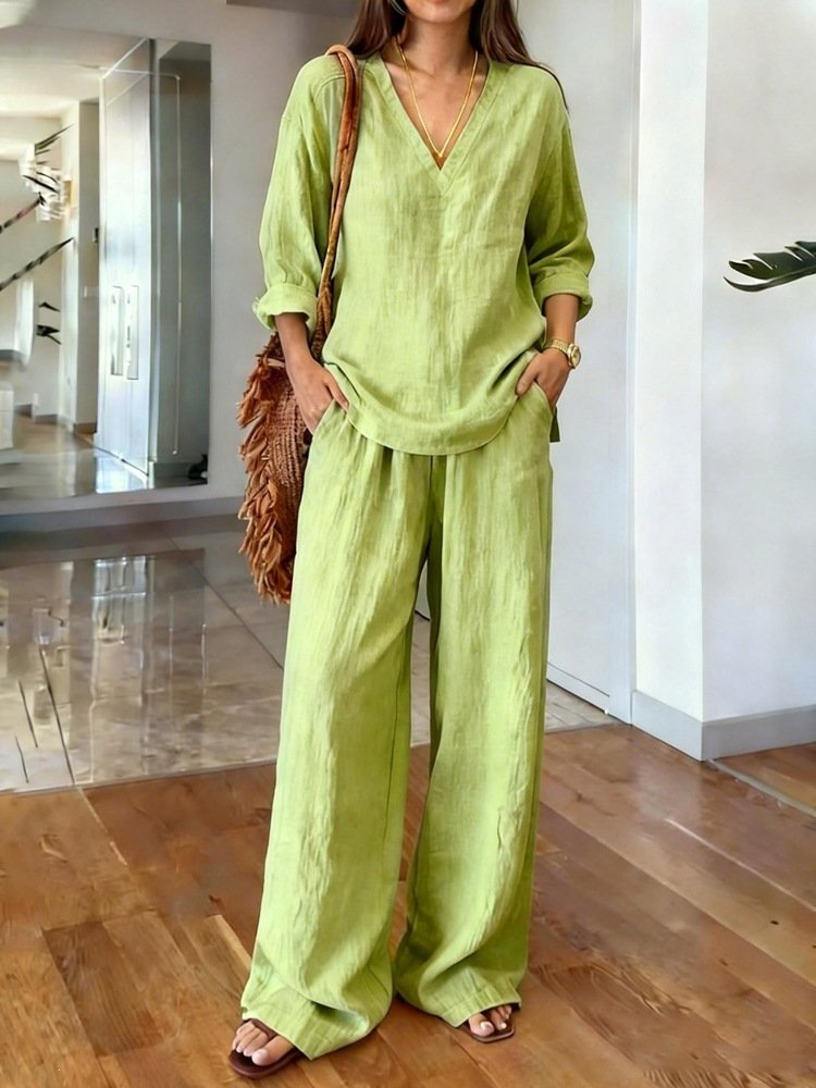 Breathable Wide-Leg Pants Two-Piece Loungewear Set - Image 9