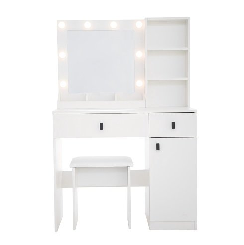 Vanity Desk With Lights, Vanity Set With Mirror, Makeup Vanity Desk With Large Drawers Three Level Storage Dreeser, VanitysVanities With 3 Lights Brightness Adjustable For Bedroom, White - Image 3