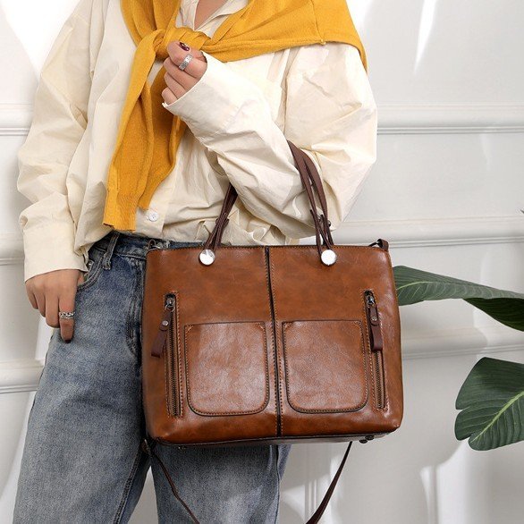 Retro Large-capacity Handbags Simple Crossbody Shoulder Bags For Women