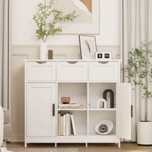 Cabinets With Drawers And Shelves, Living Room, Bedroom, Bathroom Decor Cabinets Furniture Home Decor - White