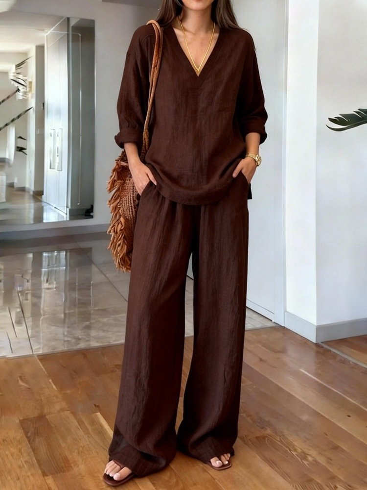 Breathable Wide-Leg Pants Two-Piece Loungewear Set - Image 4