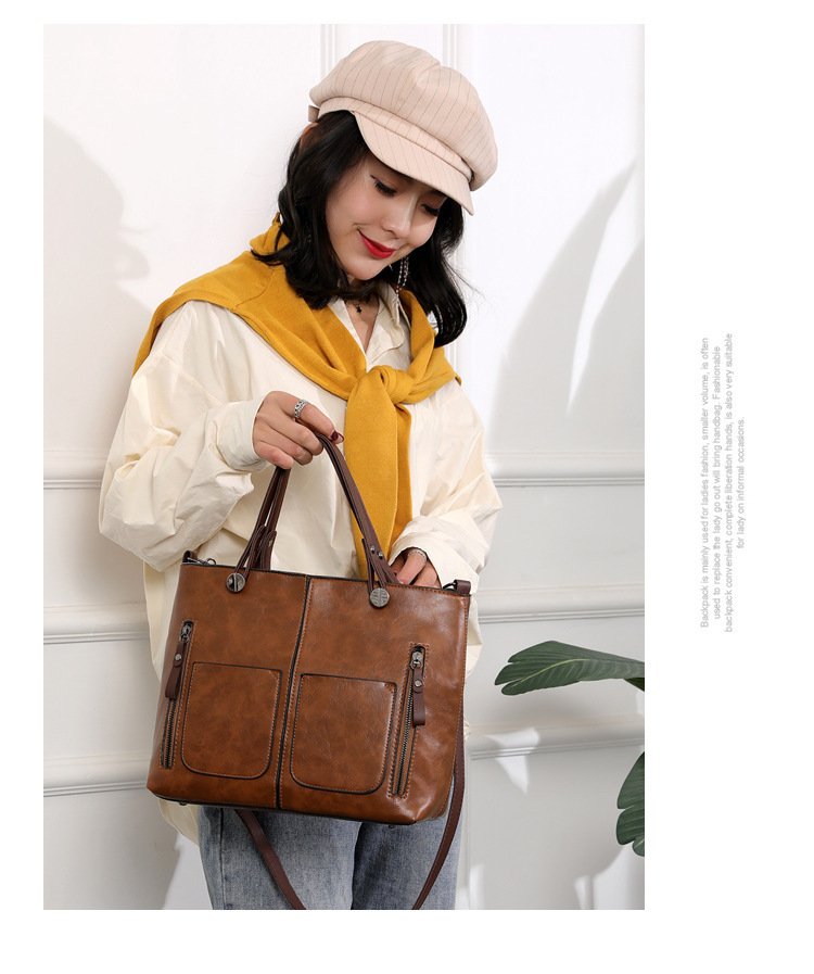 Retro Large-capacity Handbags Simple Crossbody Shoulder Bags For Women - Image 8