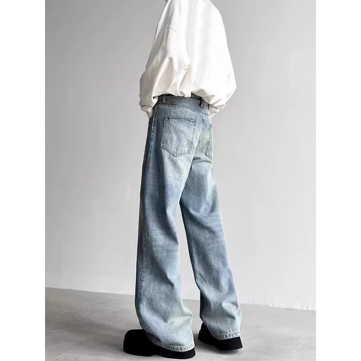 Distressed Loose Straight-leg Pants - Image 2