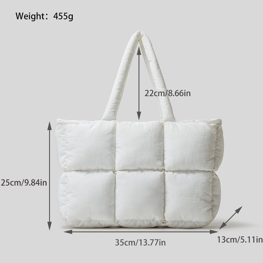 Soft Down Handbag Woman Cotton Dress Bags Filled With Cotton - Image 2