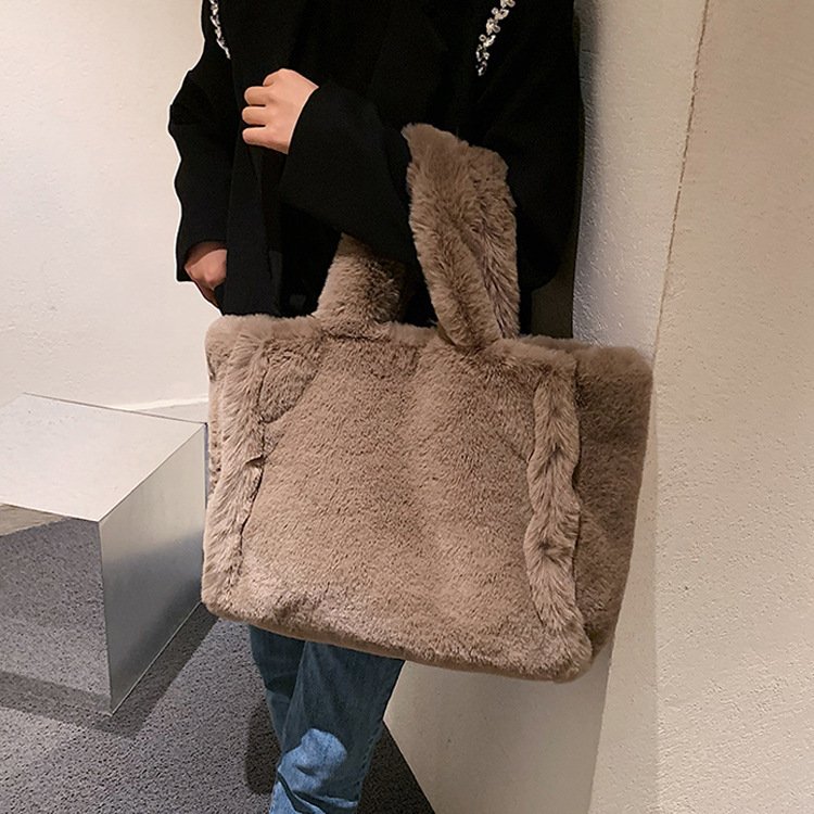 Winter Bags Chain Plush Handbag Totes Women Shoulder Bag - Image 6