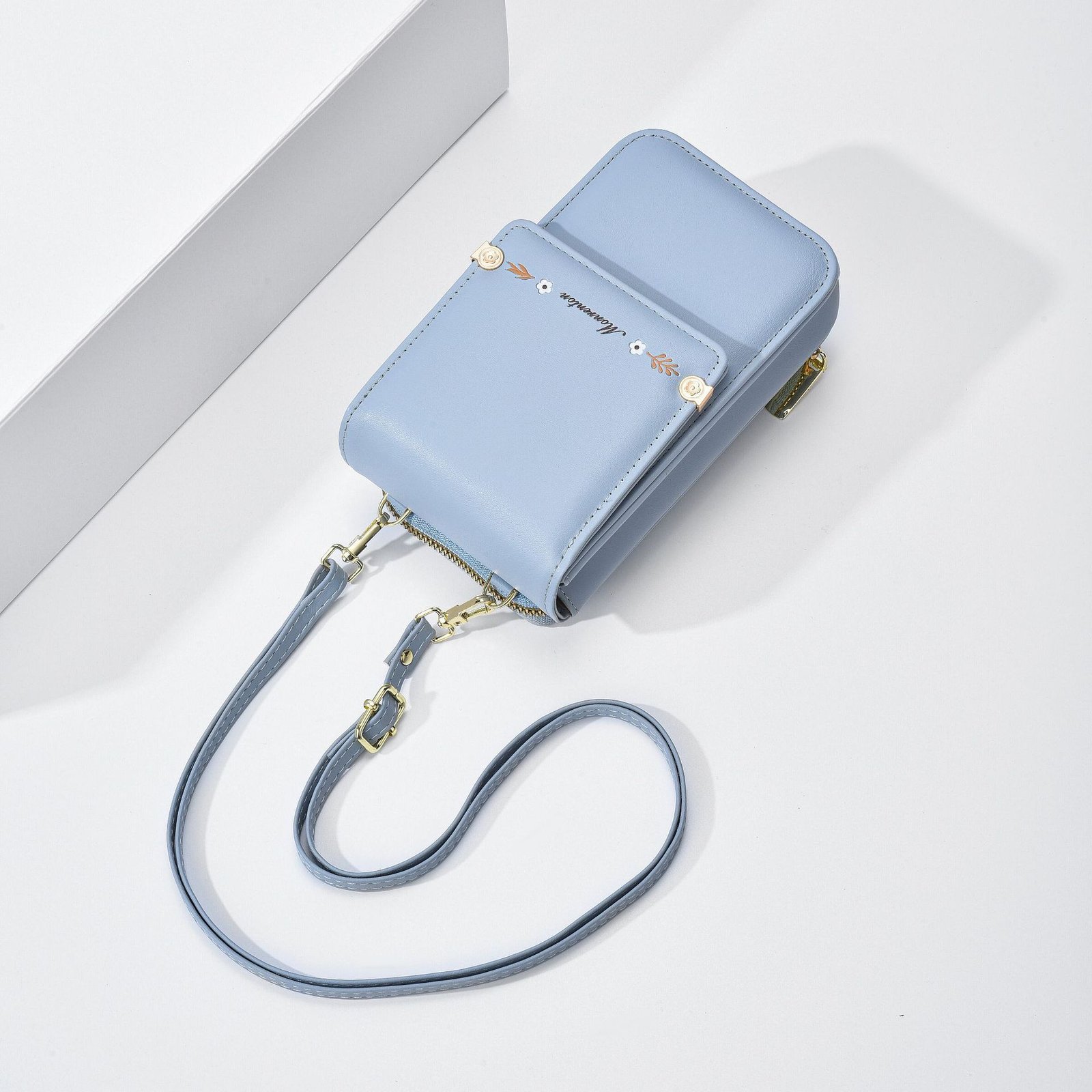Flowers Embroidery Mobile Phone Bags For Women Ins Fashion Crossbody Shoulder Bag Ladies Long Wallet - Image 8