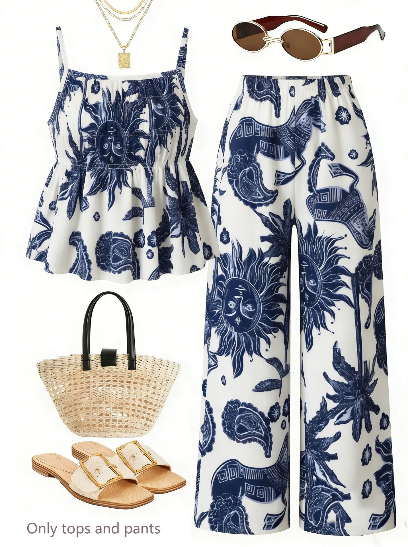 Camisole And Wide-leg Pants Set - Image 9