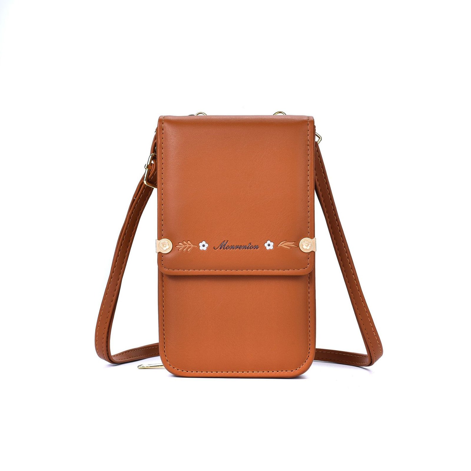 Flowers Embroidery Mobile Phone Bags For Women Ins Fashion Crossbody Shoulder Bag Ladies Long Wallet - Image 6
