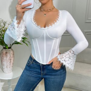 Fishbone Lace Long-sleeve Top