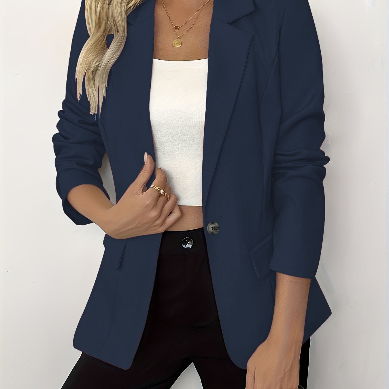 Single Button Long Sleeve Jacket - Image 5