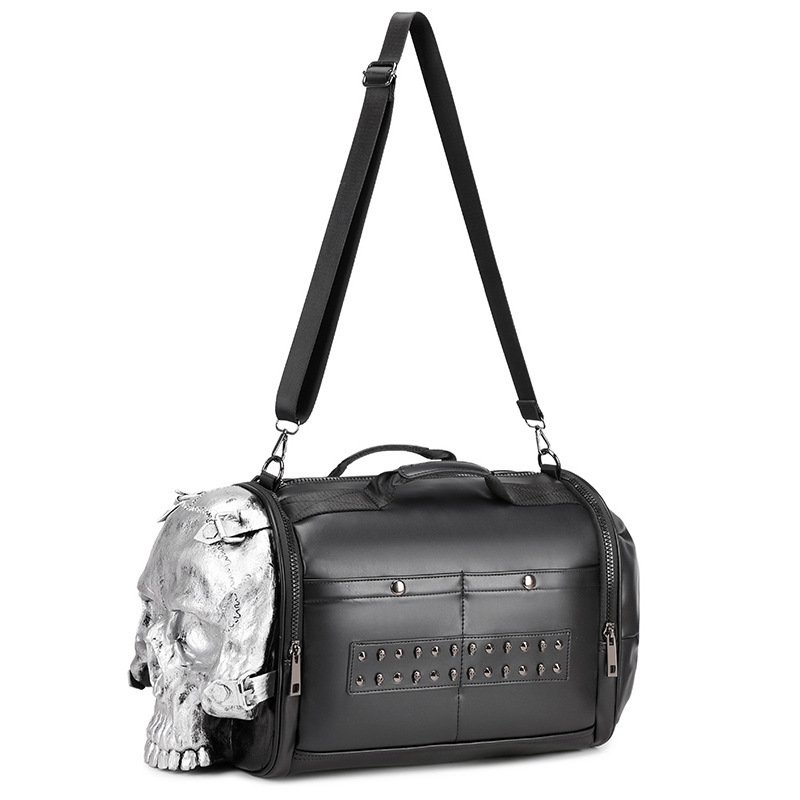 Three-dimensional Trendy Cool Skull Single Room Crossbody Portable Travel Bags - Image 3