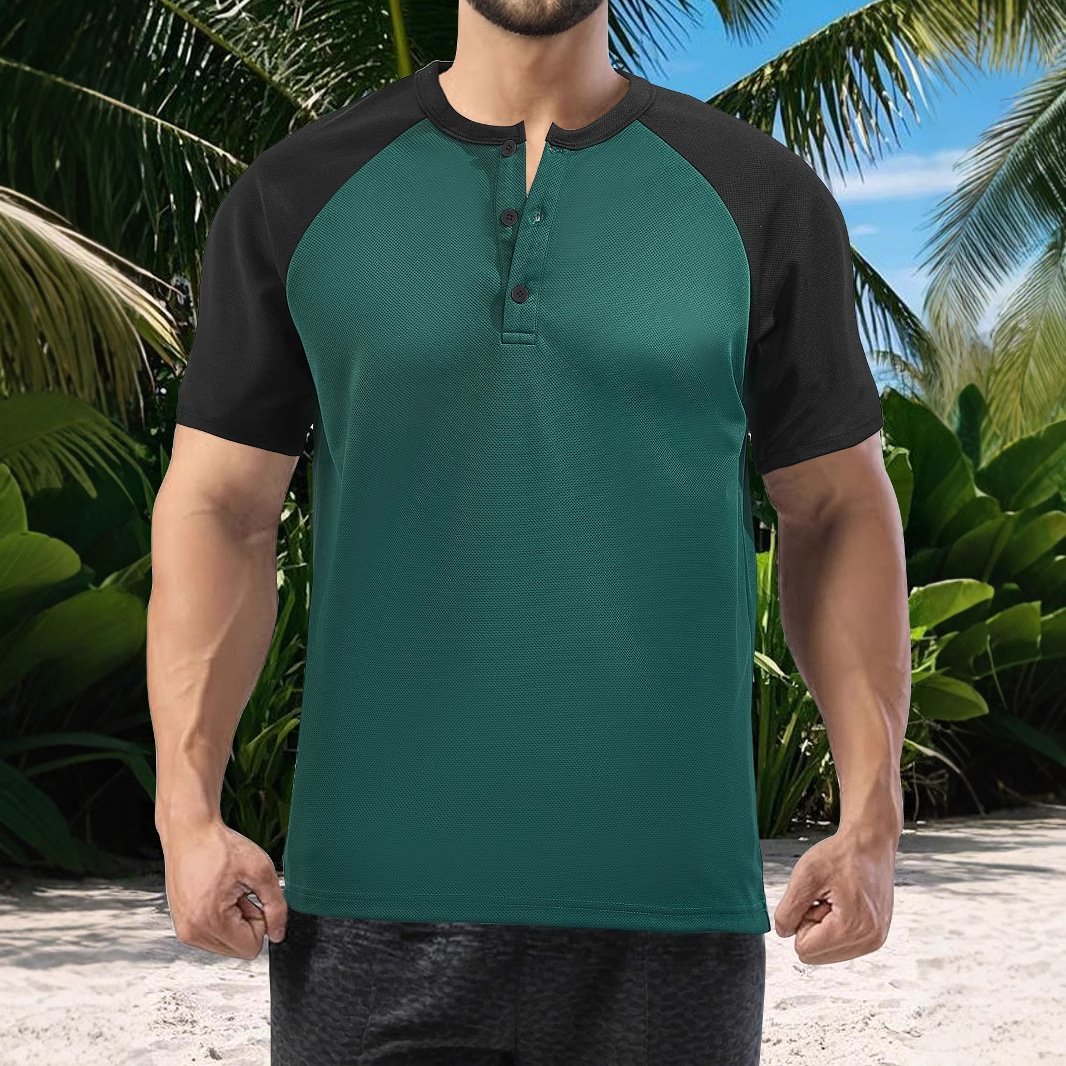 Color-Blocked Short-Sleeved Shirt - Image 2