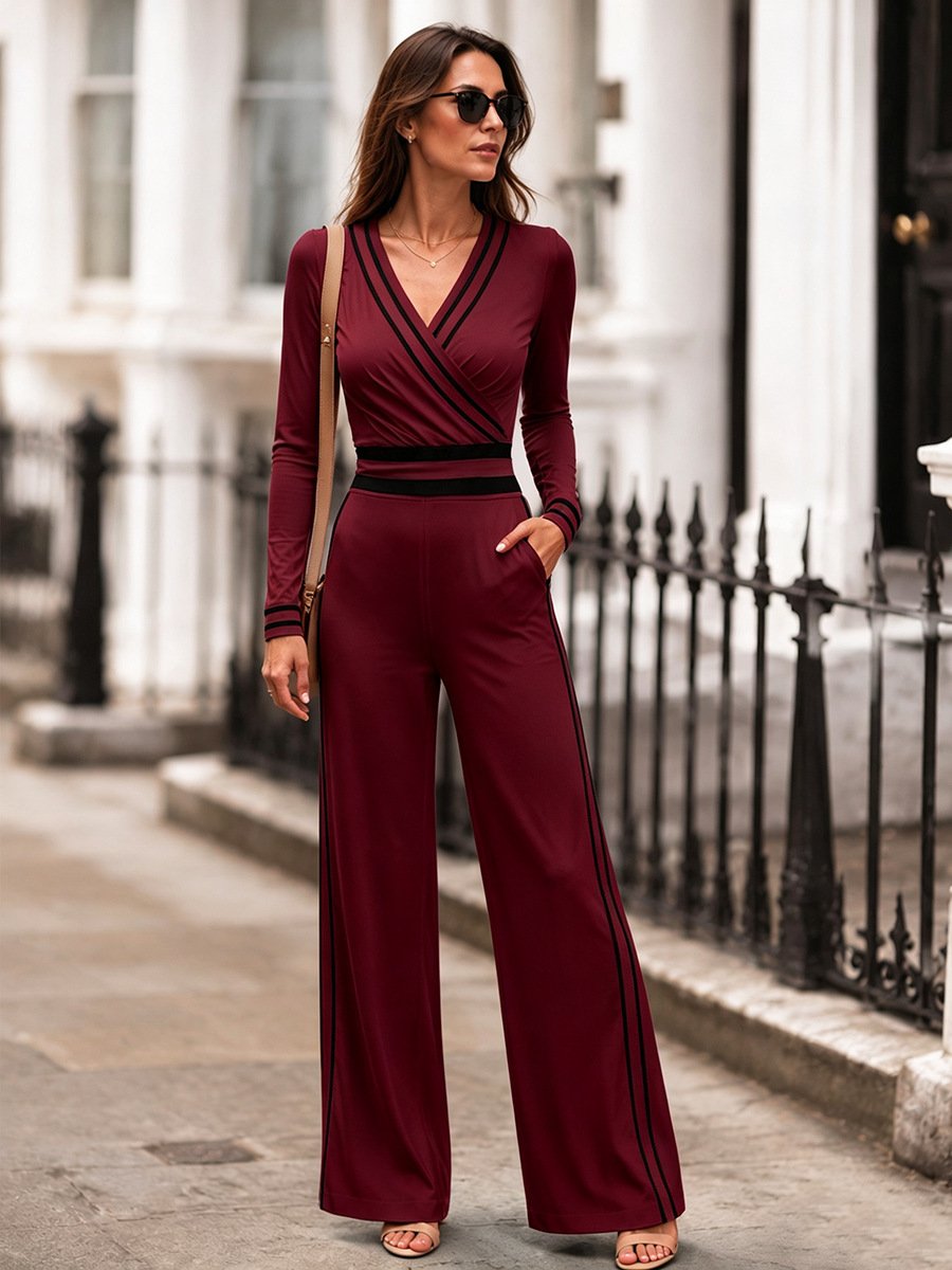 Women's Color-block Jumpsuit - Image 6