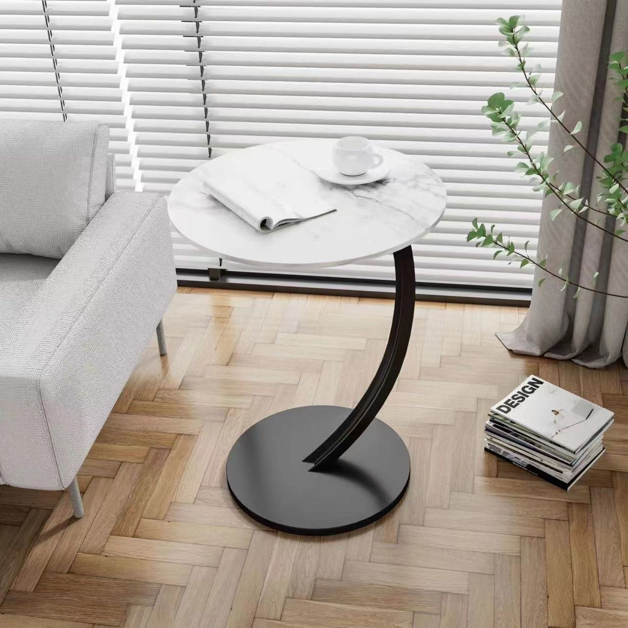 Round Small Coffee Table Living Room Sofa Side Table Bedroom Bedside Table Bedside Table Small Table Movable Coffee Table - Image 5