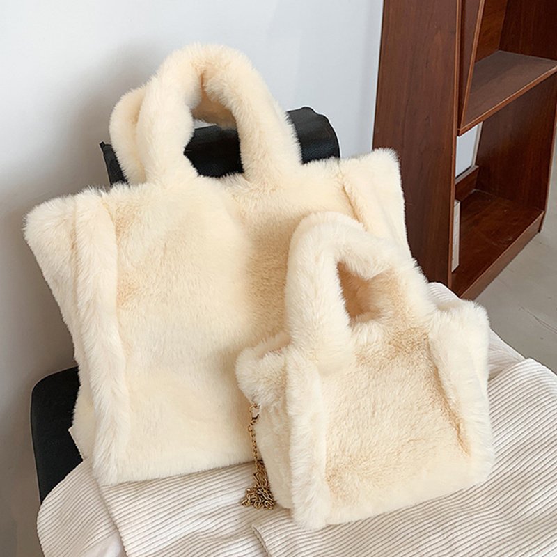 Winter Bags Chain Plush Handbag Totes Women Shoulder Bag - Image 7