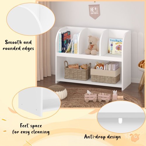 Kids Bookcase With 4 Compartments - Image 4