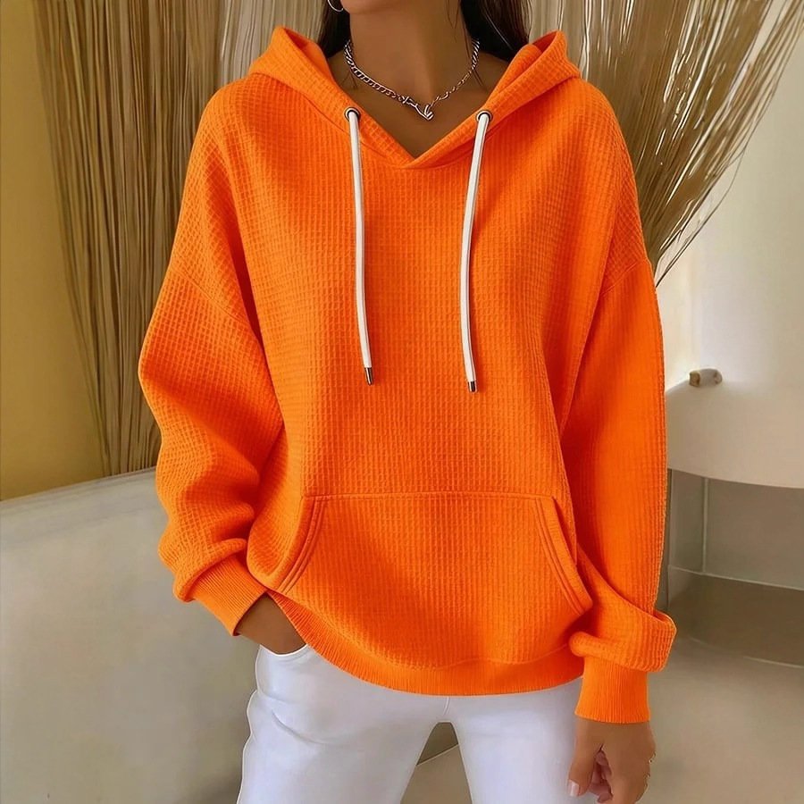 Casual Drawstring Hooded Long-sleeve Sweatshirt - Image 8