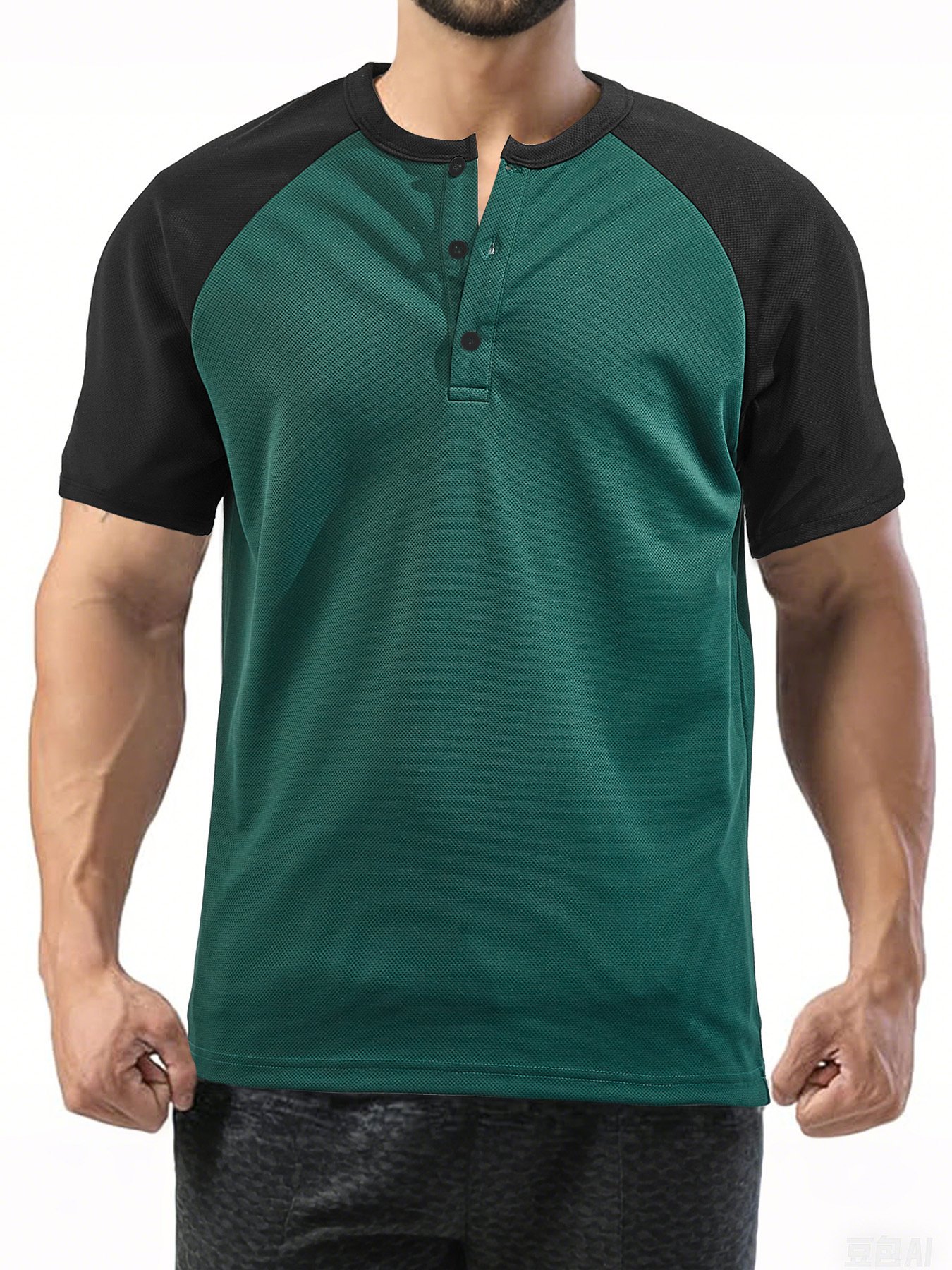 Color-Blocked Short-Sleeved Shirt - Image 7